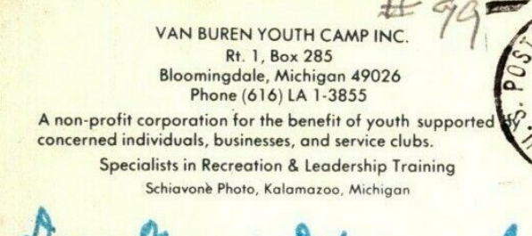 Van Buren Youth Camp - Old Postcard (newer photo)